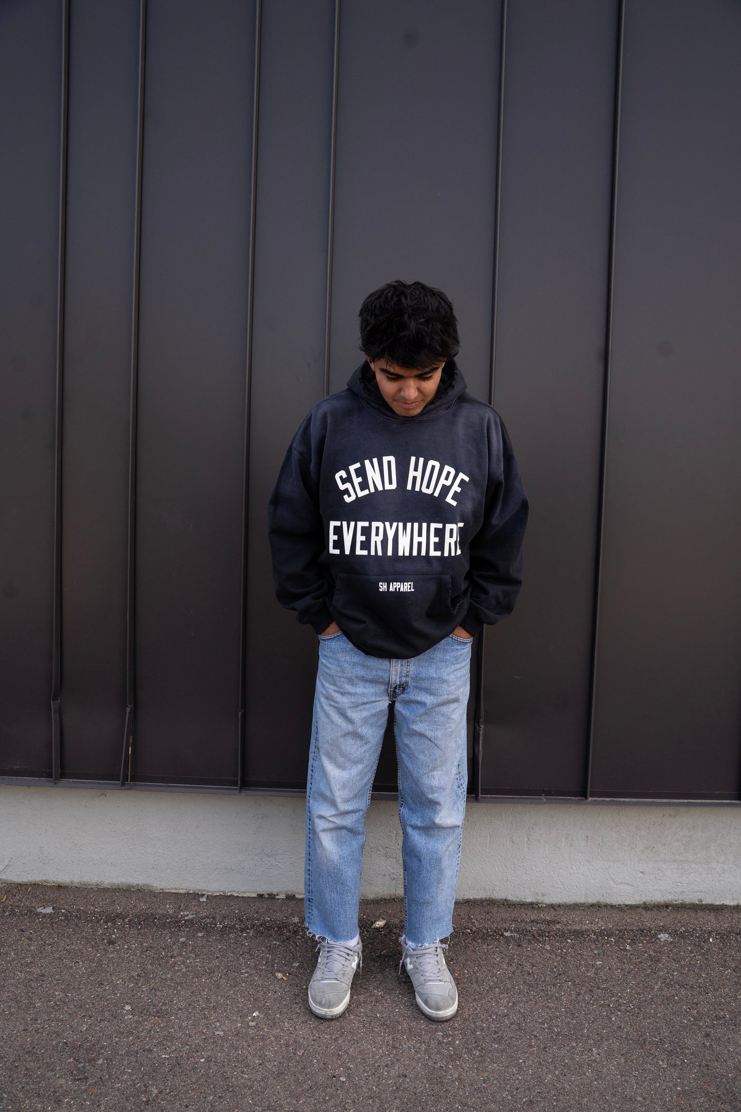 SEND HOPE EVERYWHERE vintage black hoodie