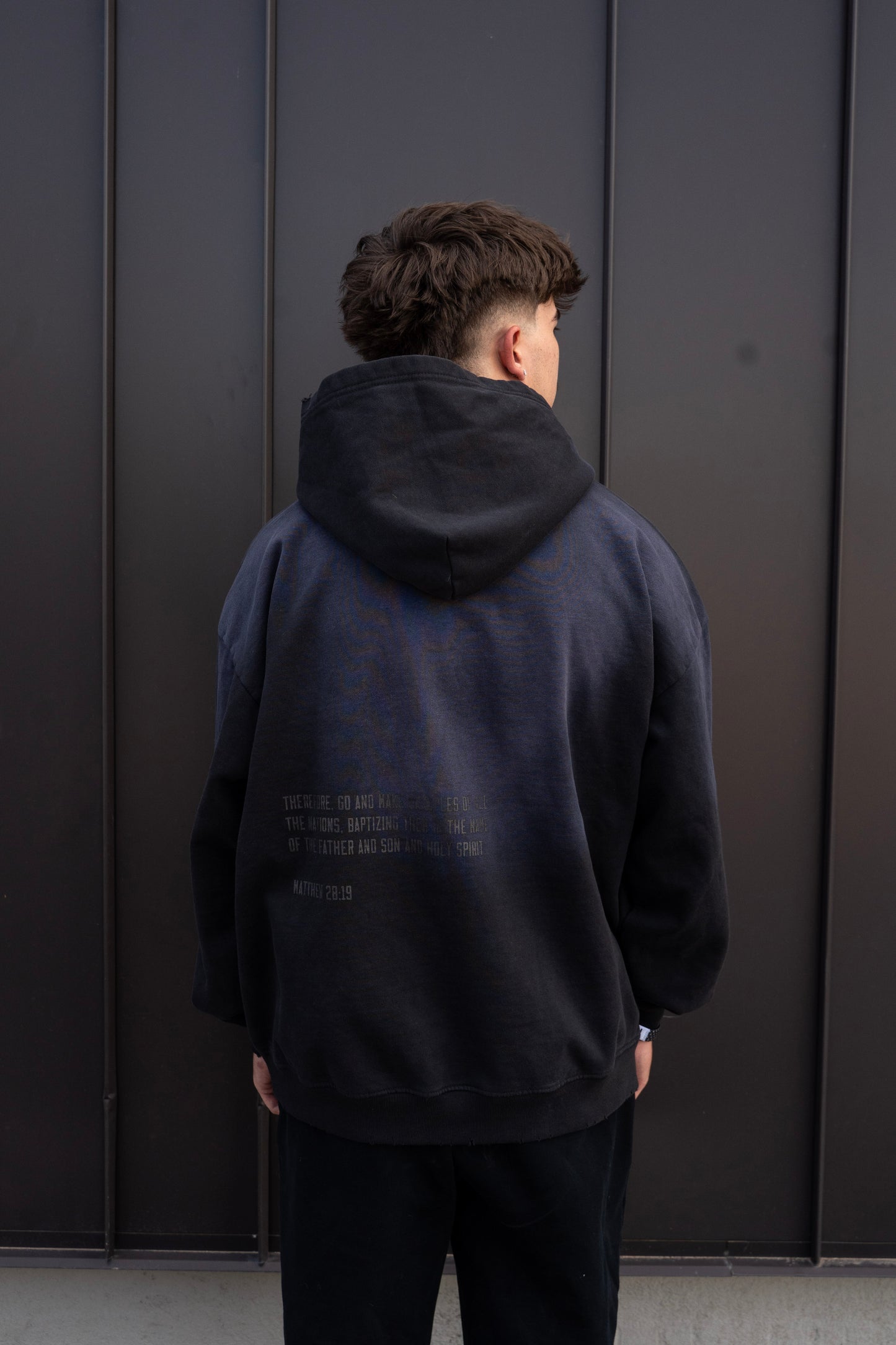 SEND HOPE EVERYWHERE washed black hoodie