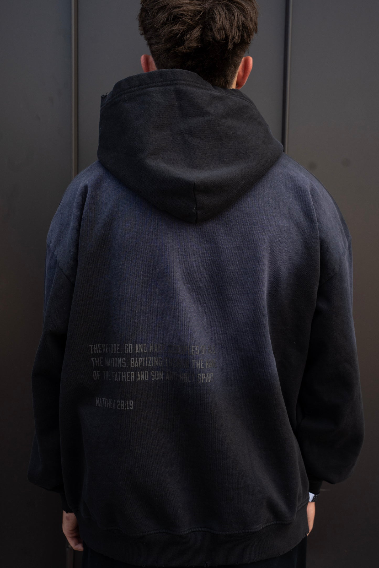 SEND HOPE EVERYWHERE washed black hoodie