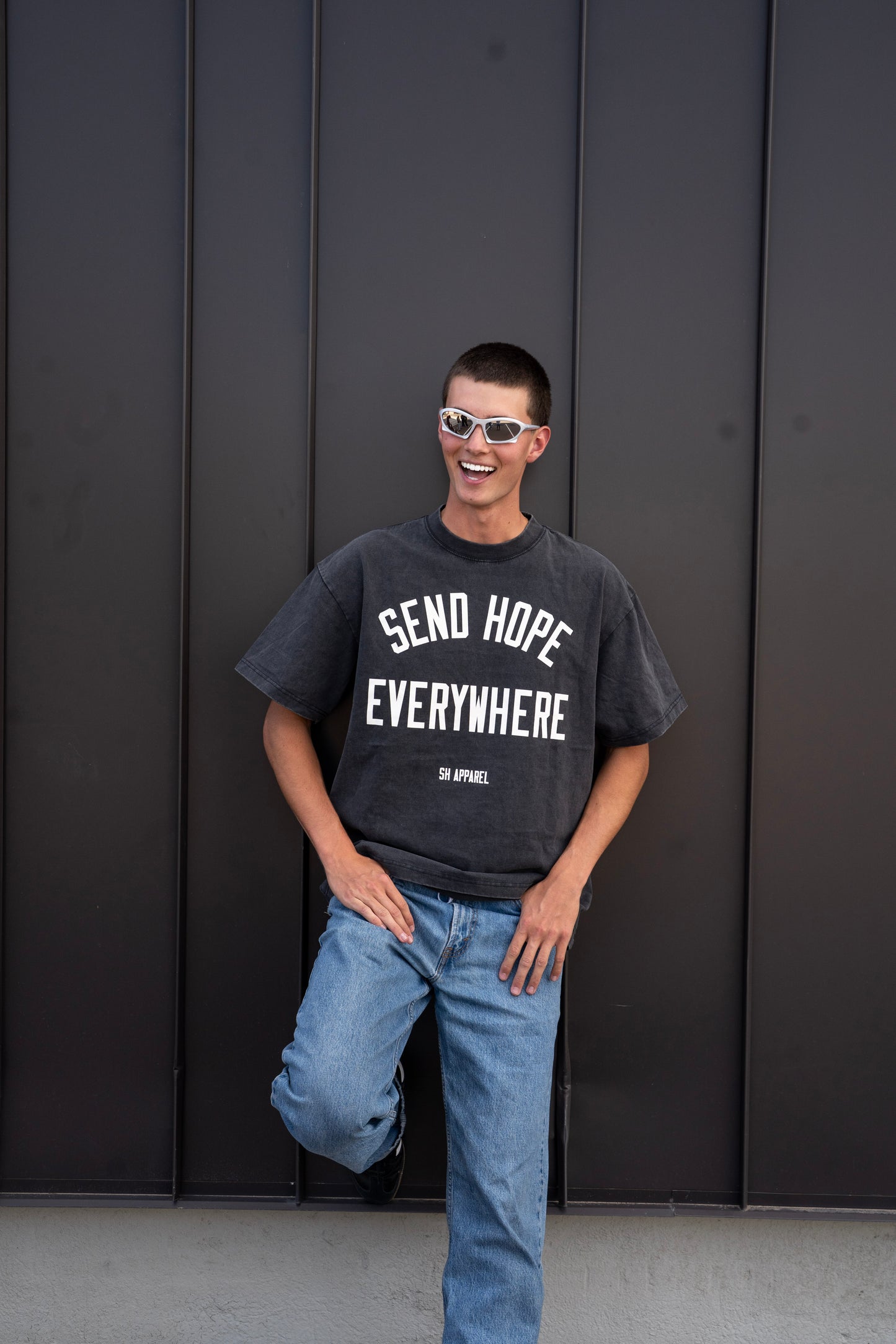 SEND HOPE EVERYWHERE vintage black tee