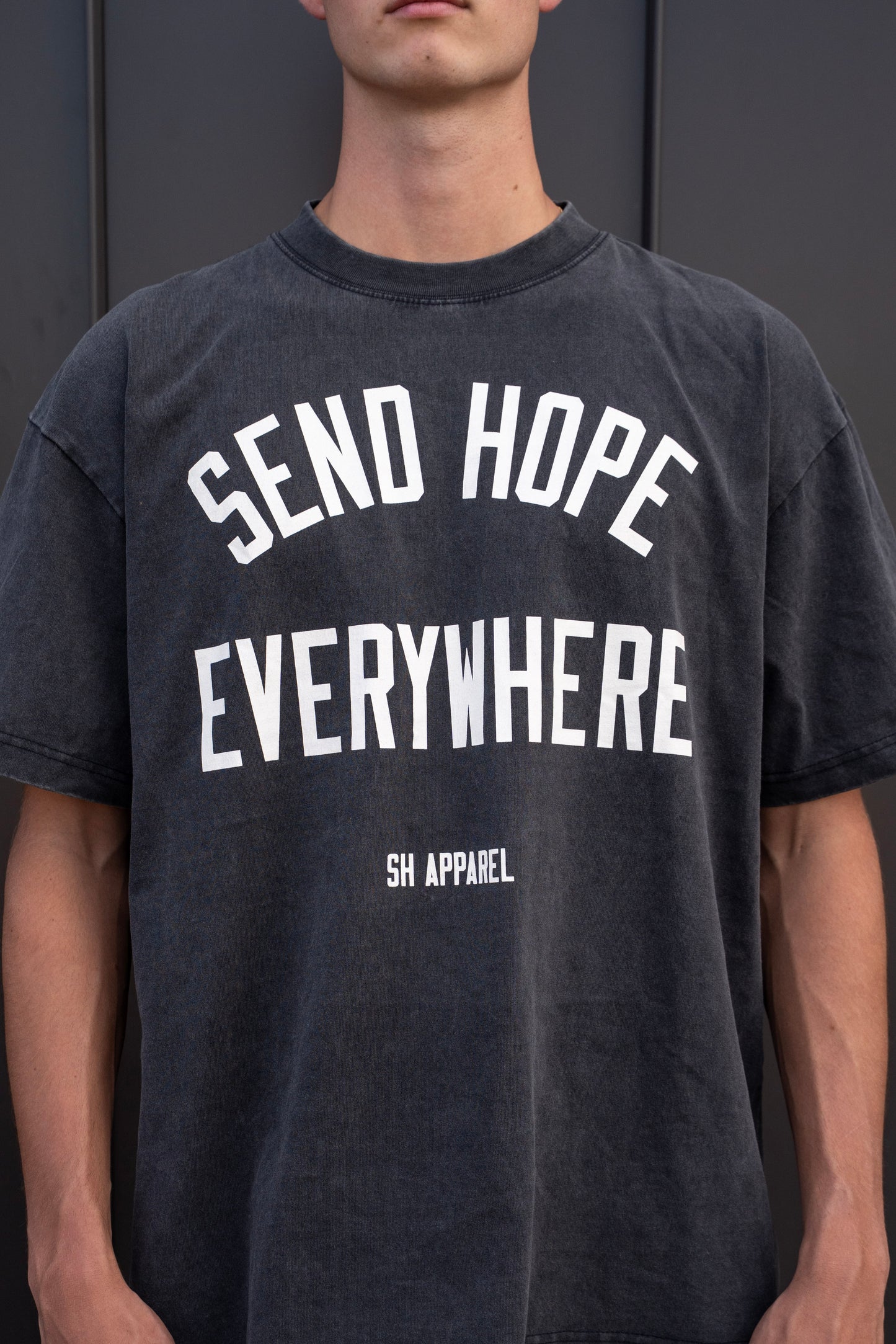 SEND HOPE EVERYWHERE vintage black tee