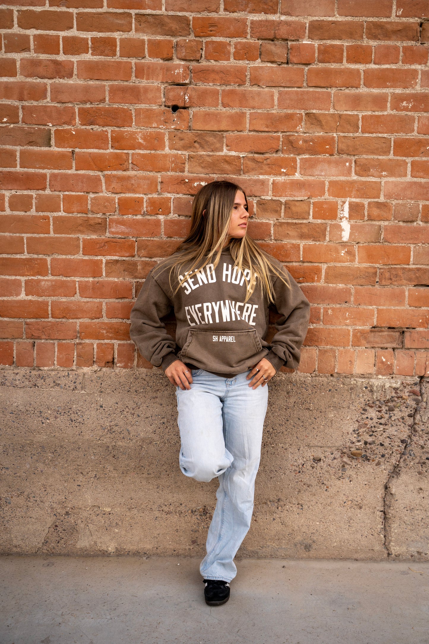 SEND HOPE EVERYWHERE brown hoodie