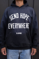 SEND HOPE EVERYWHERE vintage black hoodie