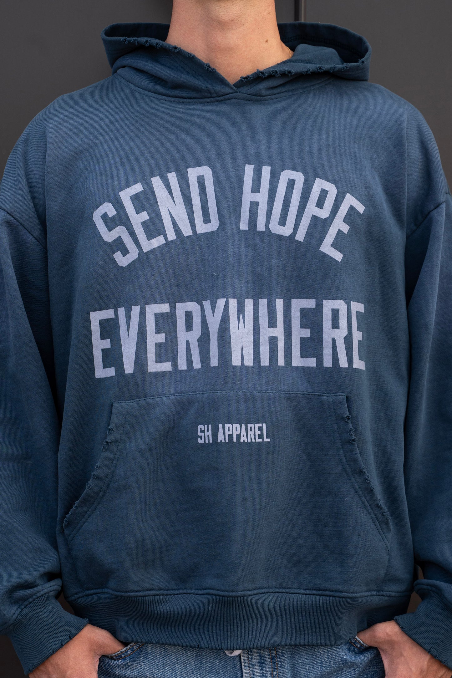 SEND HOPE EVERYWHERE navy hoodie