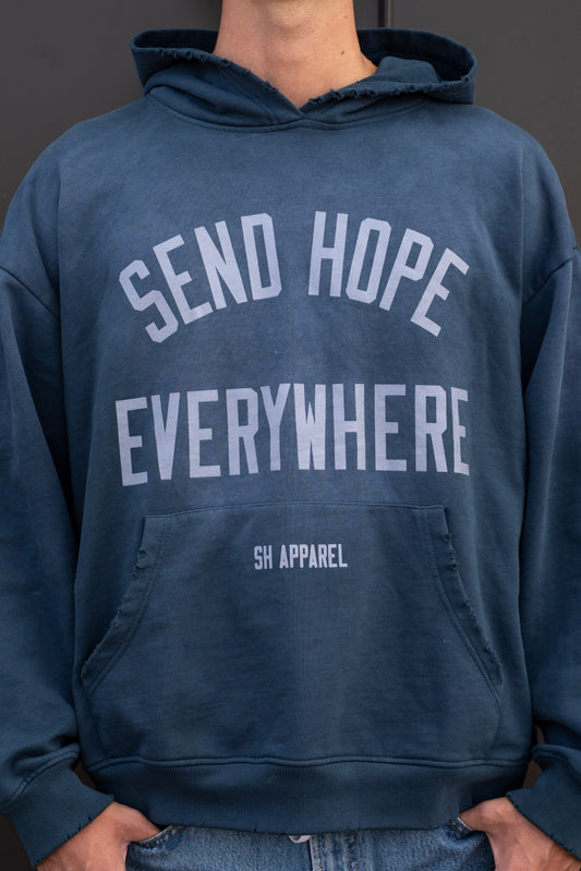 SEND HOPE EVERYWHERE navy hoodie