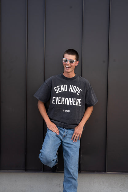 SEND HOPE EVERYWHERE vintage black tee