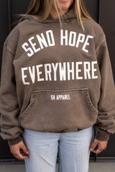 SEND HOPE EVERYWHERE brown hoodie
