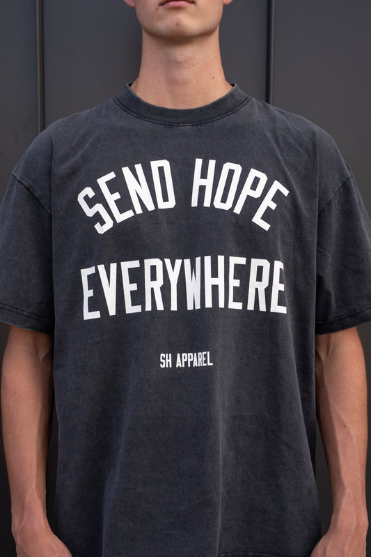 SEND HOPE EVERYWHERE vintage black tee