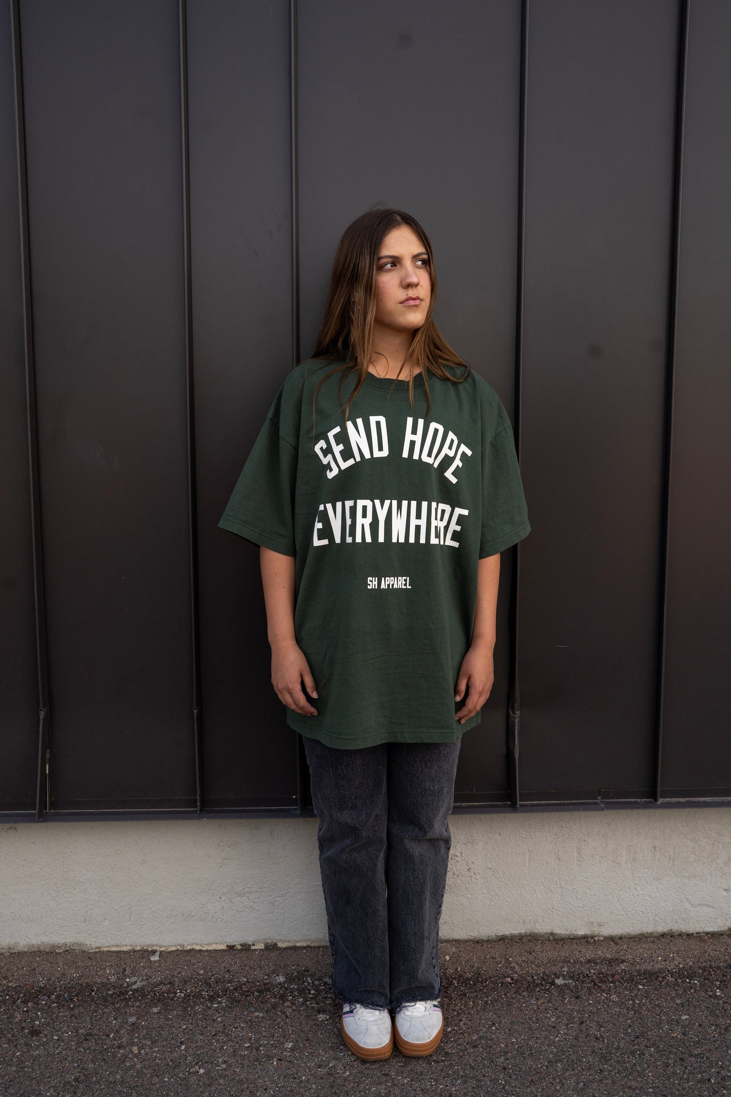 SEND HOPE EVERYWHERE forrest green tee