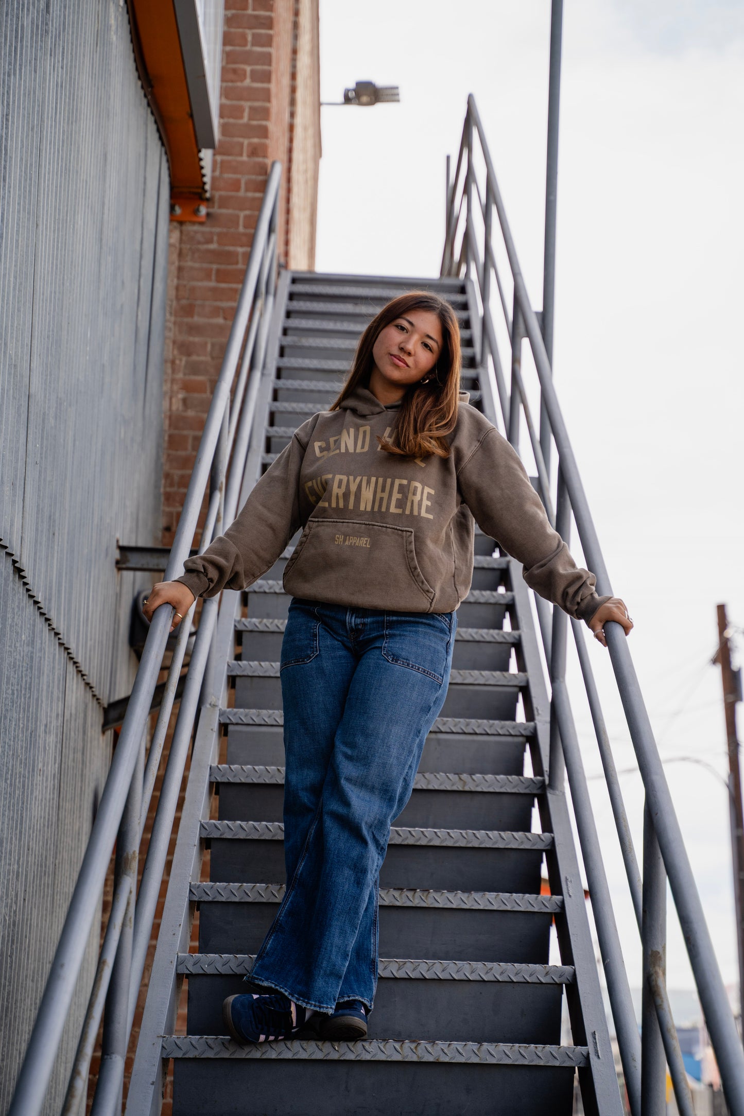 SEND HOPE EVERYWHERE brown hoodie